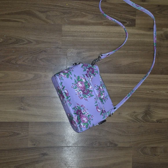 Betsey Johnson Purple and Green Crossbody Bag with Floral Design - Picture 3 of 3
